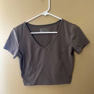 Yogalicious LUX Tech Cropped Short Sleeve V Neck Top